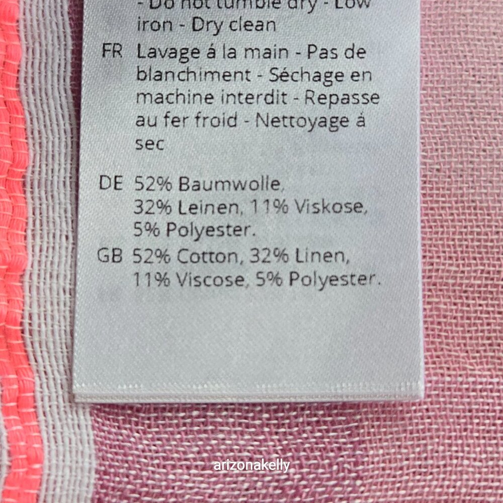 Oska Linen & Cotton Scarf Pink & White - Picture 6 of 13